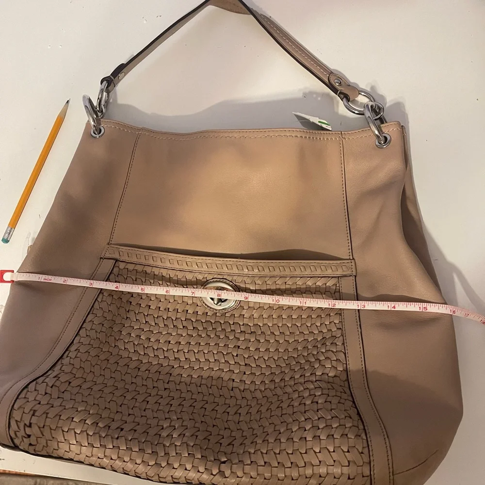 Coach Tan Woven leather front Pocket Hobo Bag - Picture 13 of 14